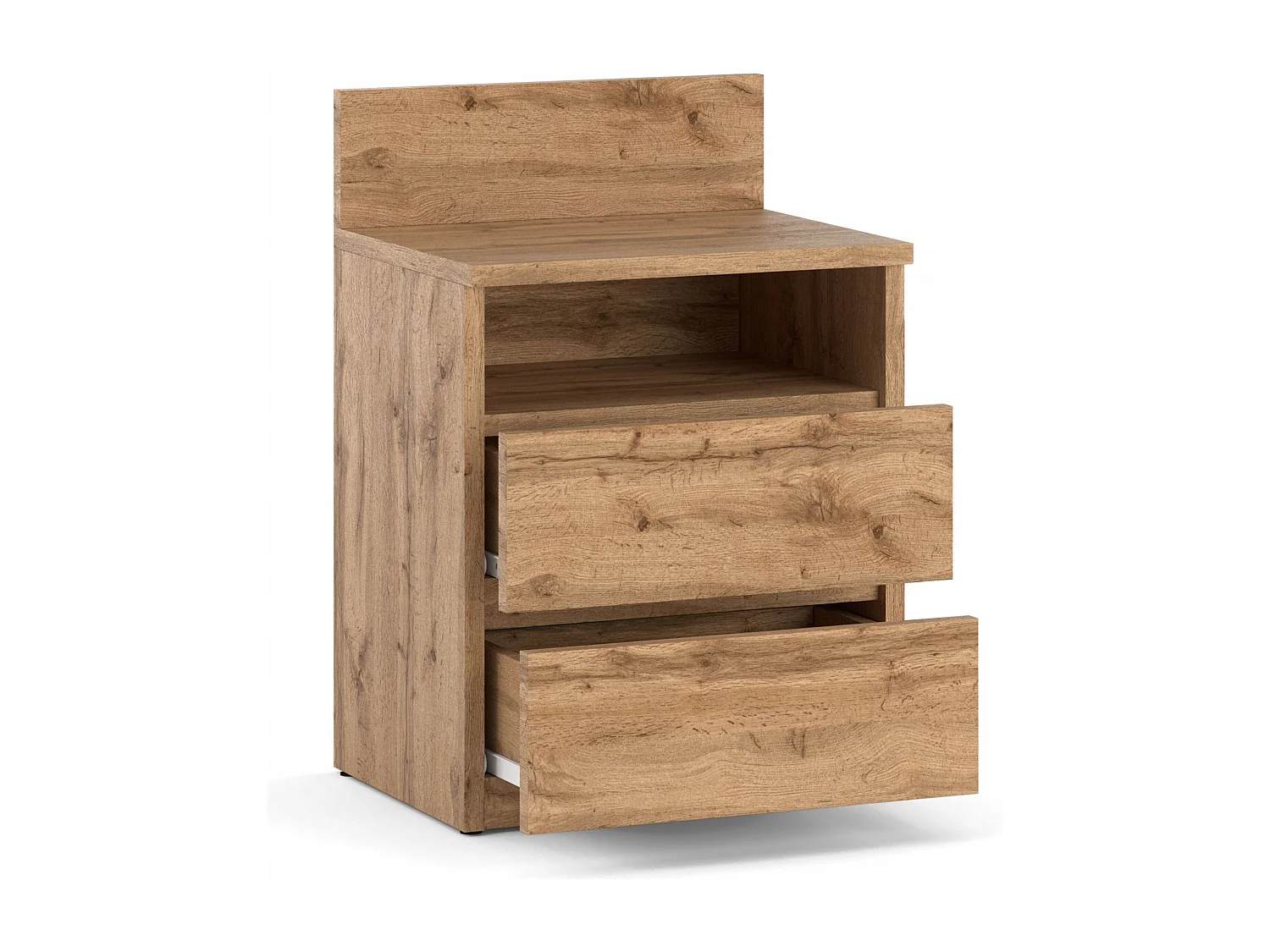 Table de chevet Wotan 40 CM 2 tiroirs 1 étagère – Meuble de chambre à coucher