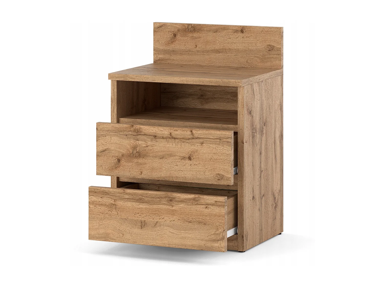 Table de chevet Wotan 40 CM 2 tiroirs 1 étagère – Meuble de chambre à coucher