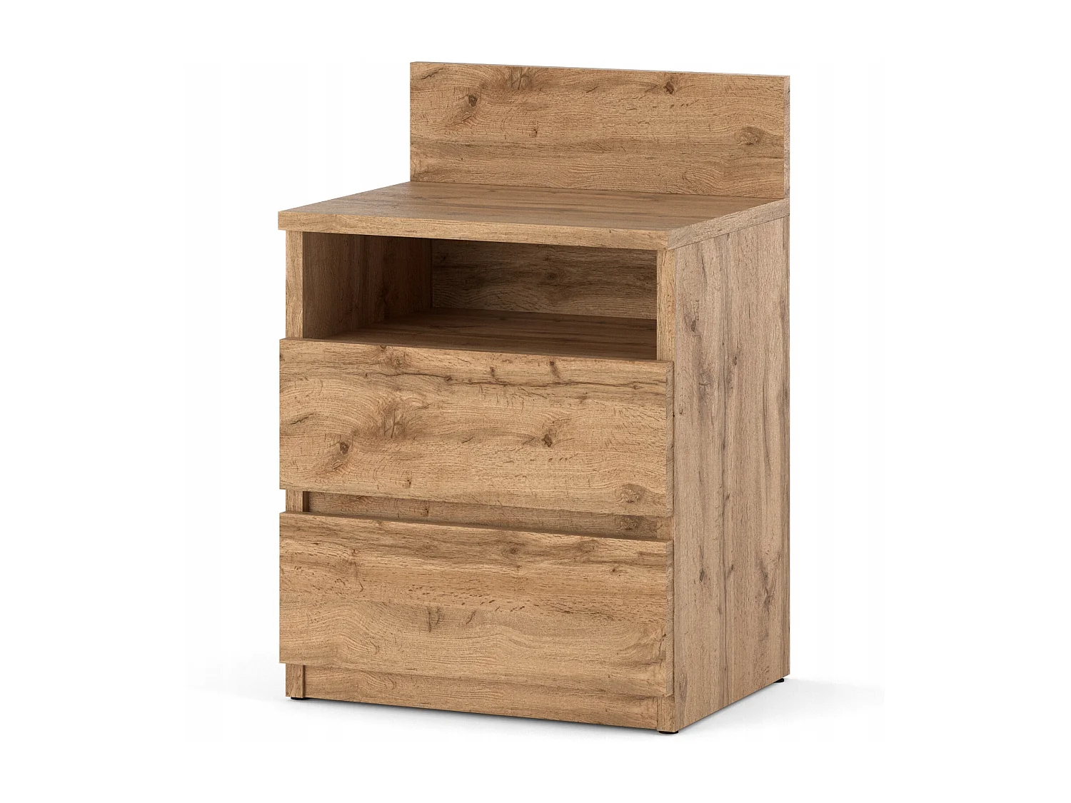 Table de chevet Wotan 40 CM 2 tiroirs 1 étagère – Meuble de chambre à coucher
