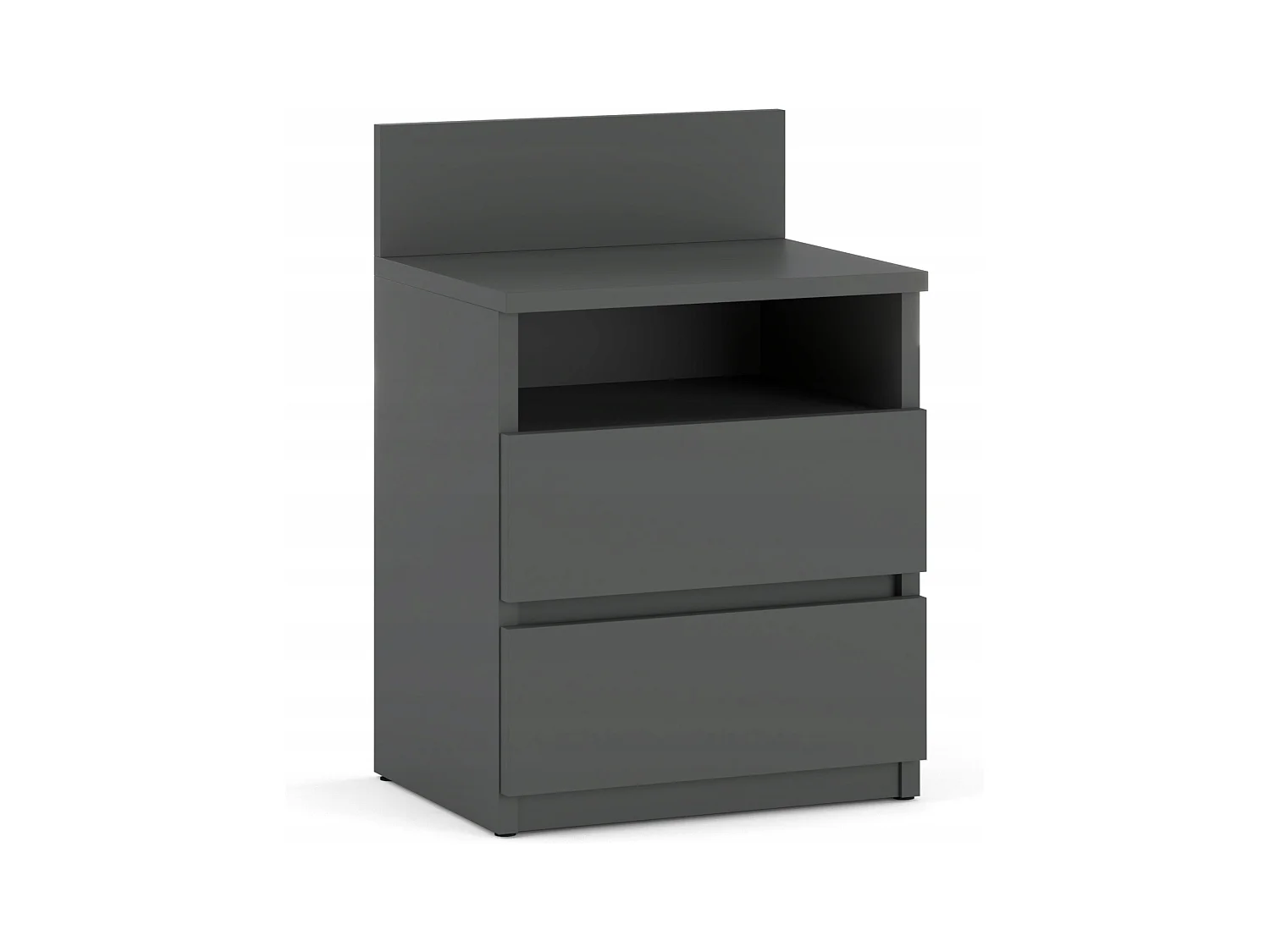 Table de chevet gris 40 cm, 2 tiroirs, meuble de nuit pour chambre à coucher