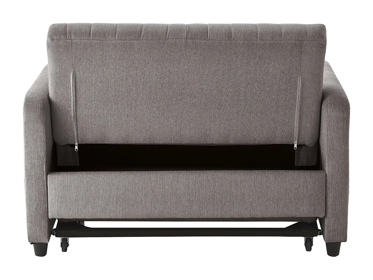 Wandbares Sofa mit Armlehnen, verstellbarer Rückenlehne und Seitentaschen – Graues Leinen