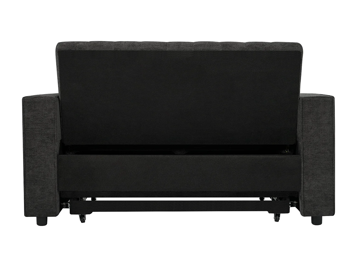 Divano trasformabile con portabicchieri, ripiani contenitore e porte USB - ciniglia grigio scuro