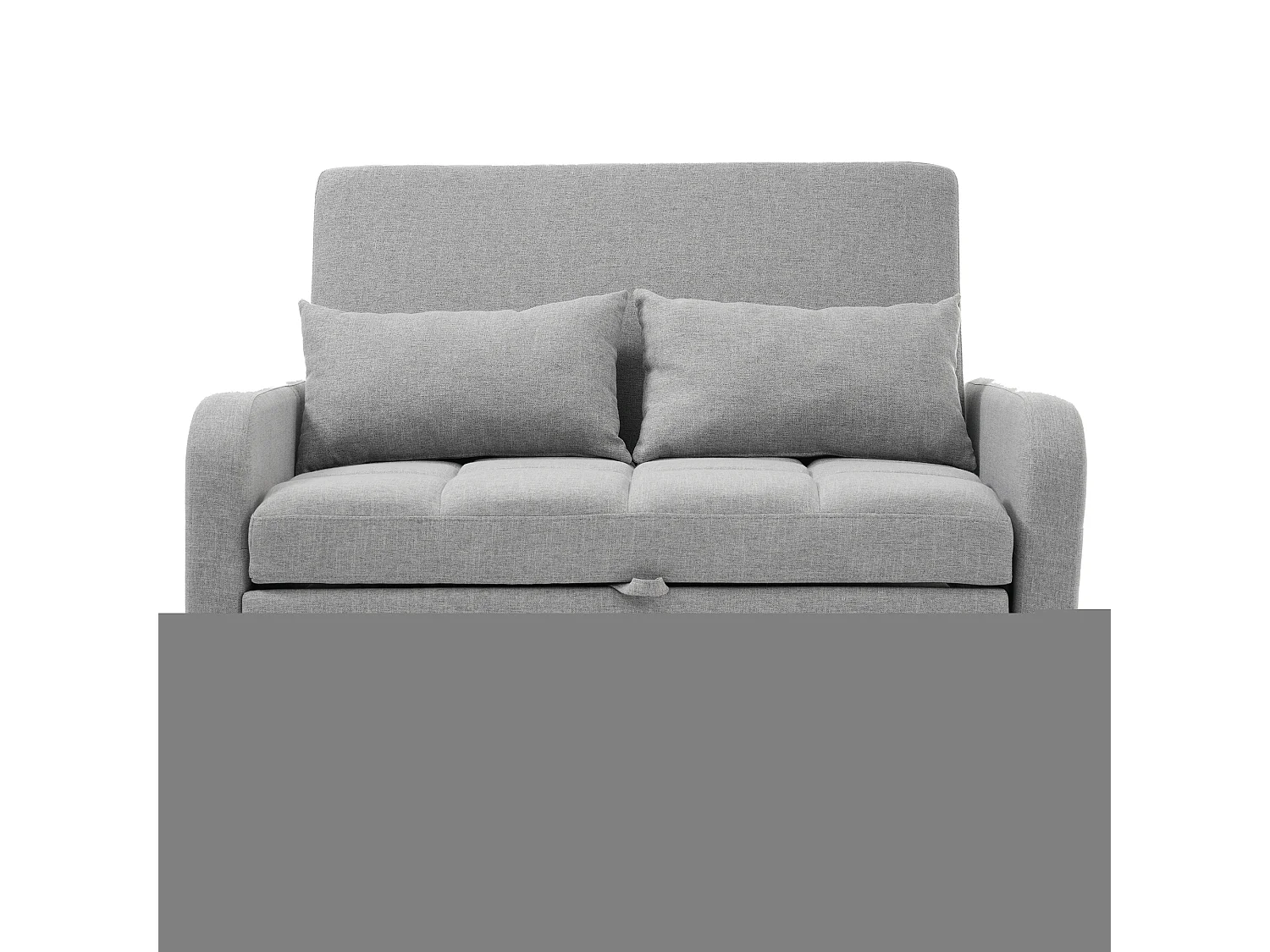 Canapé convertible avec accoudoirs et dossier réglable - lin gris - pour salon et chambre