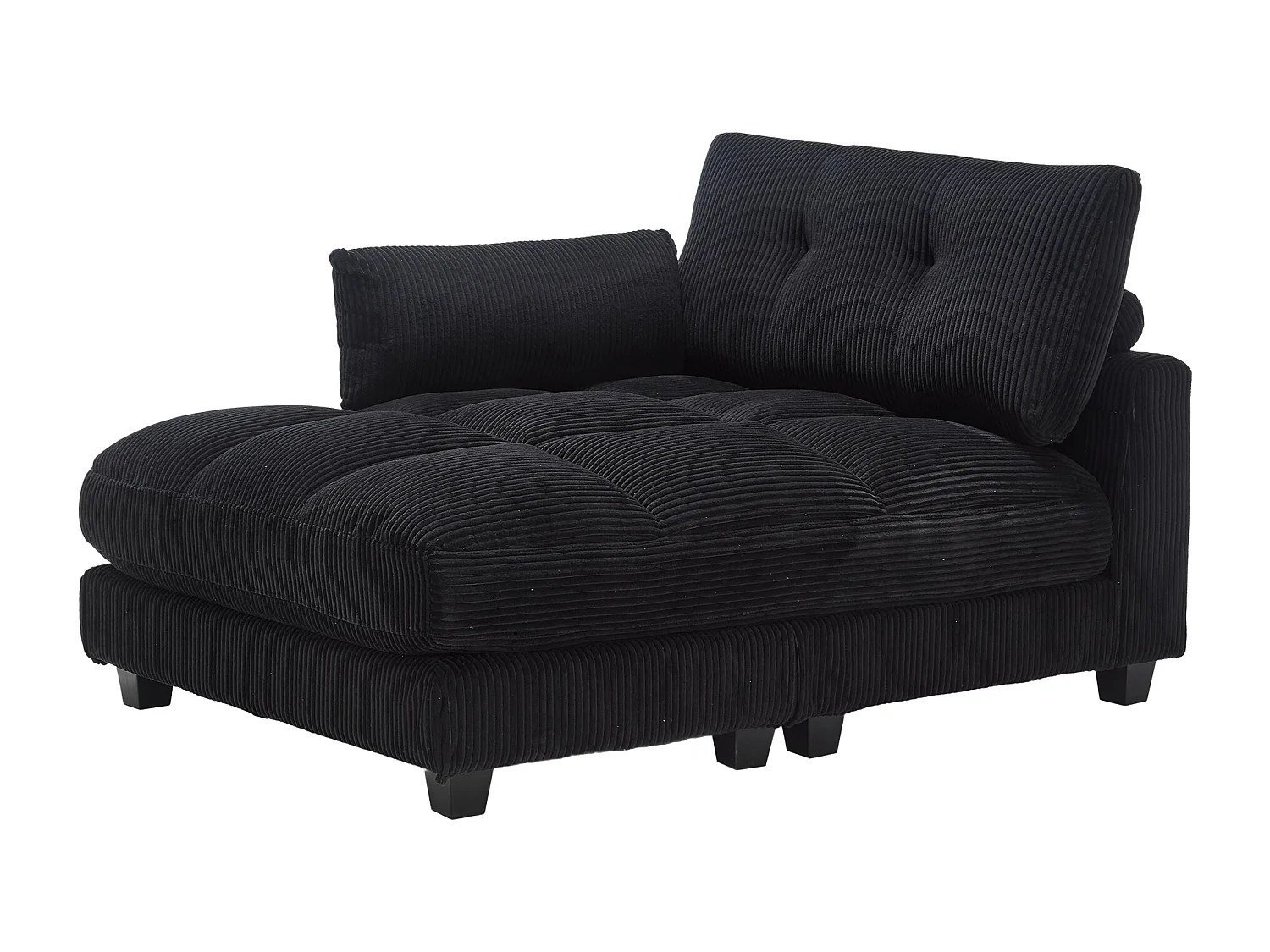 1-Sitzer-Sofa mit gepolsterter Rückenlehne, USB-Anschluss und Getränkehalter – Schwarzer Cord