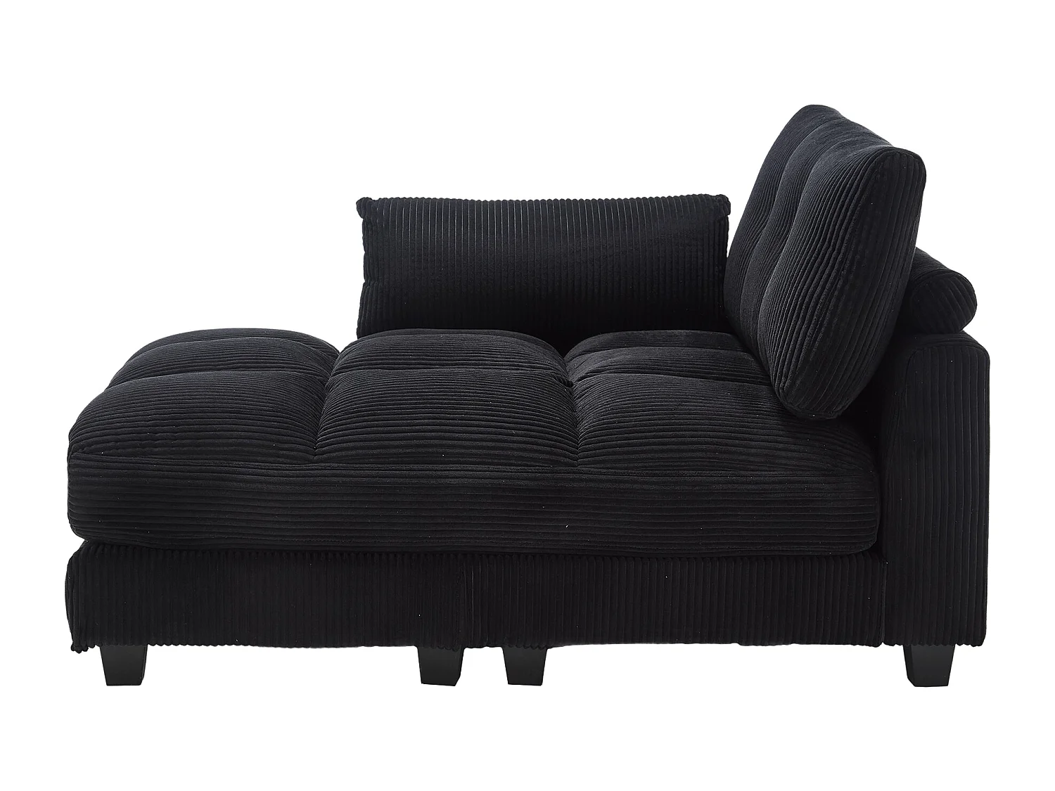 1-Sitzer-Sofa mit gepolsterter Rückenlehne, USB-Anschluss und Getränkehalter – Schwarzer Cord