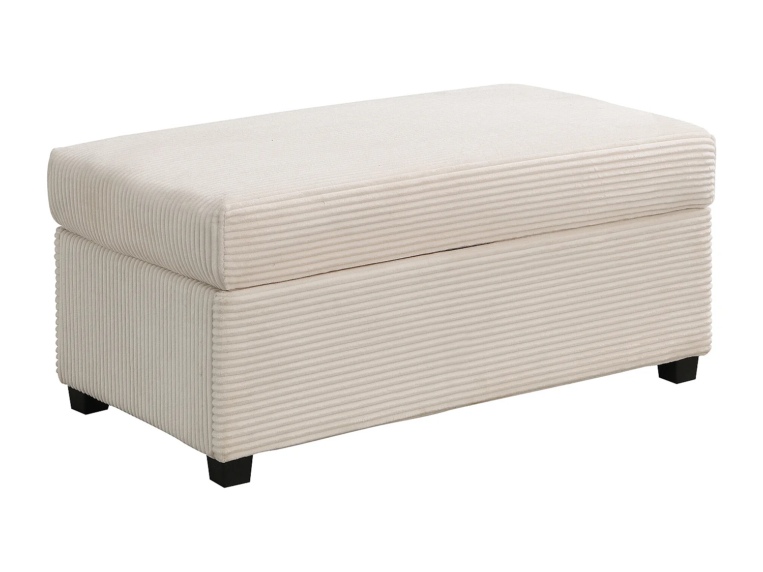 Sofa 3-osobowa, Narożnik z oświetleniem LED i podnóżkiem - beżowy sztruks