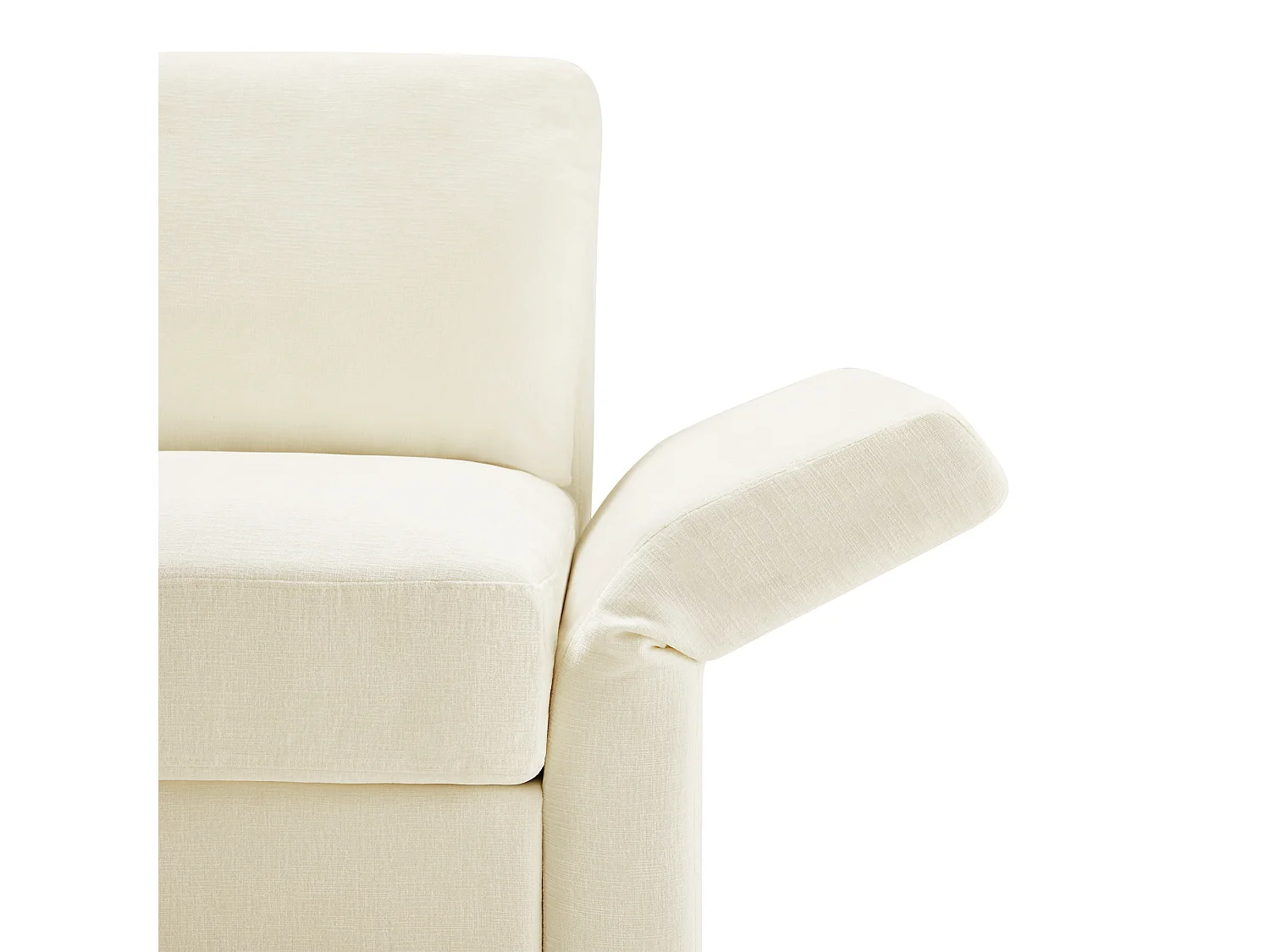 3-zitsbank, Hoekbank met voetenbank en verstelbare armleuningen - Beige chenille