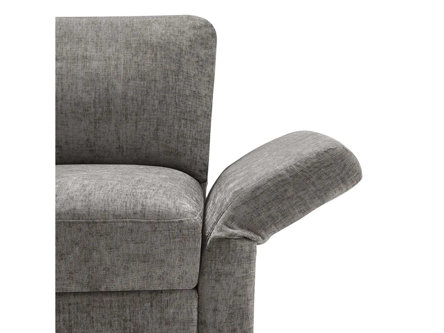 3-zitsbank, Hoekbank met voetenbank en verstelbare armleuningen - Grijs chenille