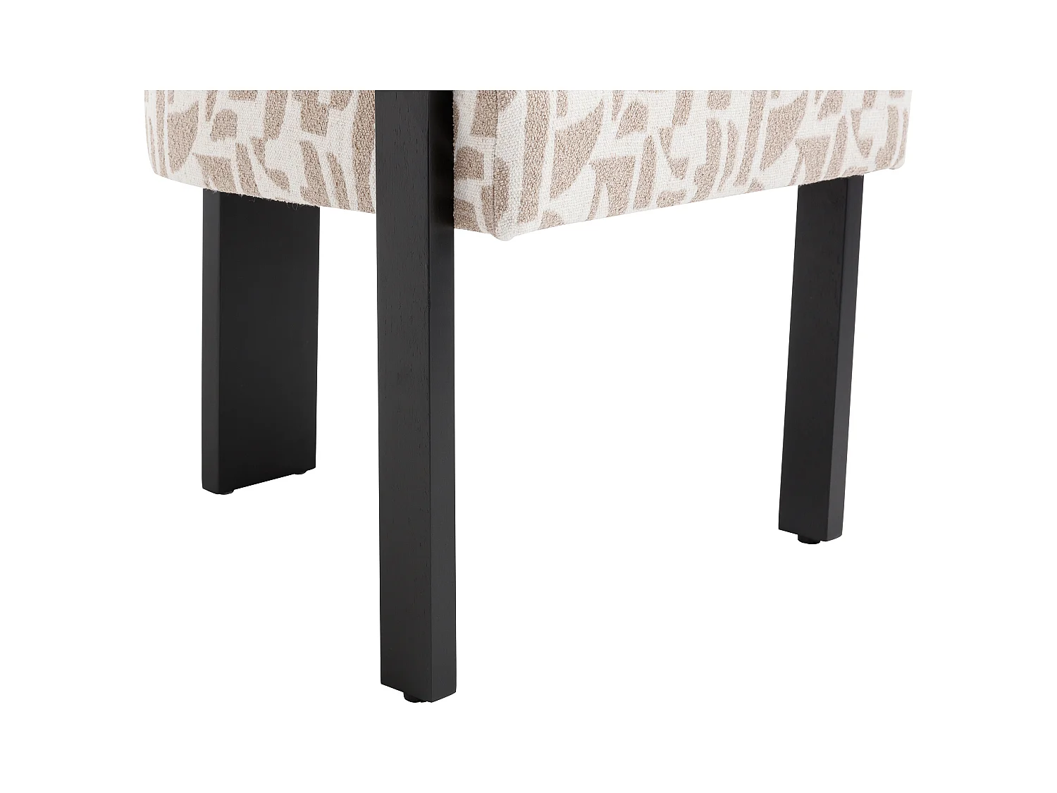 Lot de 6 chaises avec accoudoirs en tissu texturé bicolore et bois d'hévéa noir - Crème et taupe - LIVELIA de Pascal Morabito