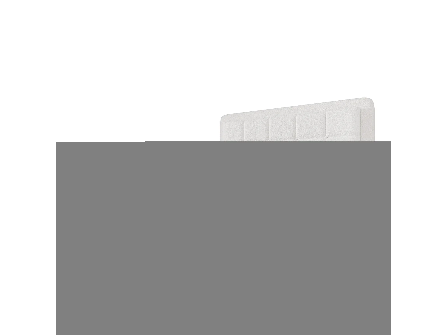 Lit double 160x200 cm avec LED et USB, 1 tiroir de rangement - peluche blanche (sans matelas)