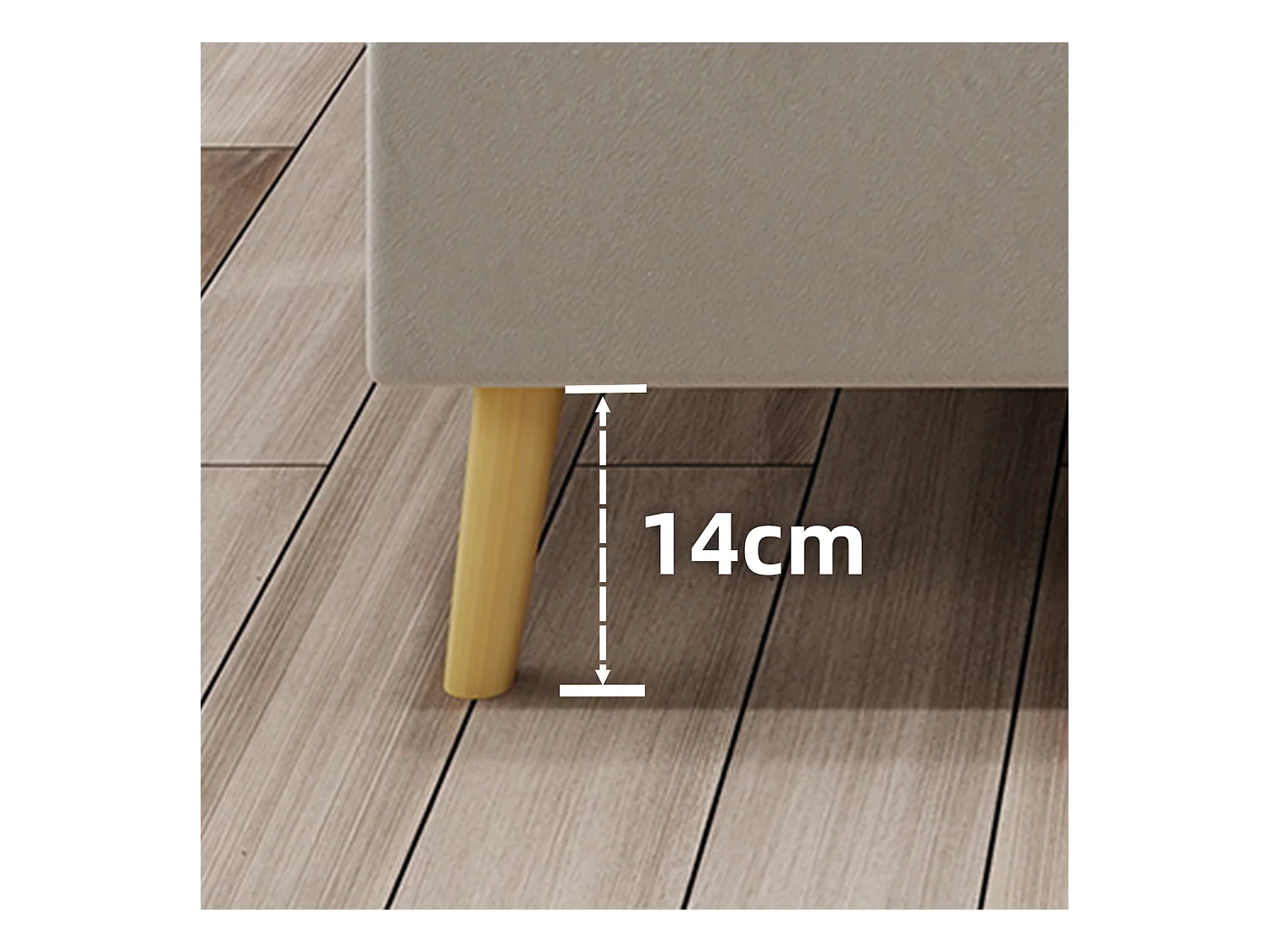 Lit enfant 90x200 cm avec tête de lit dessin animé et sommier à lattes - velours beige (sans matelas)