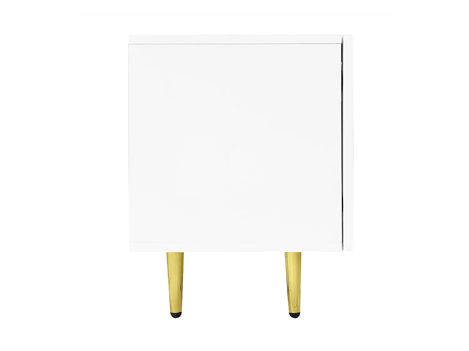 Meuble TV blanc avec 4 portes brillantes et pieds dorés - pour salons et bureaux