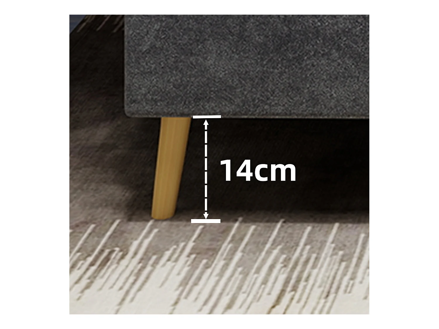 Lit adulte 140x200 cm avec éclairage LED et tête de lit capitonnée - velours gris (sans matelas)