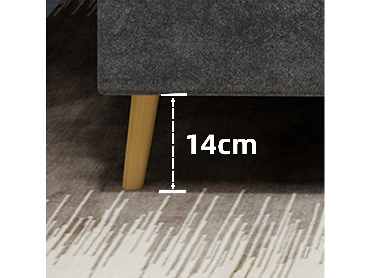 Lit adulte 140x200 cm avec éclairage LED et tête de lit capitonnée - velours gris (sans matelas)