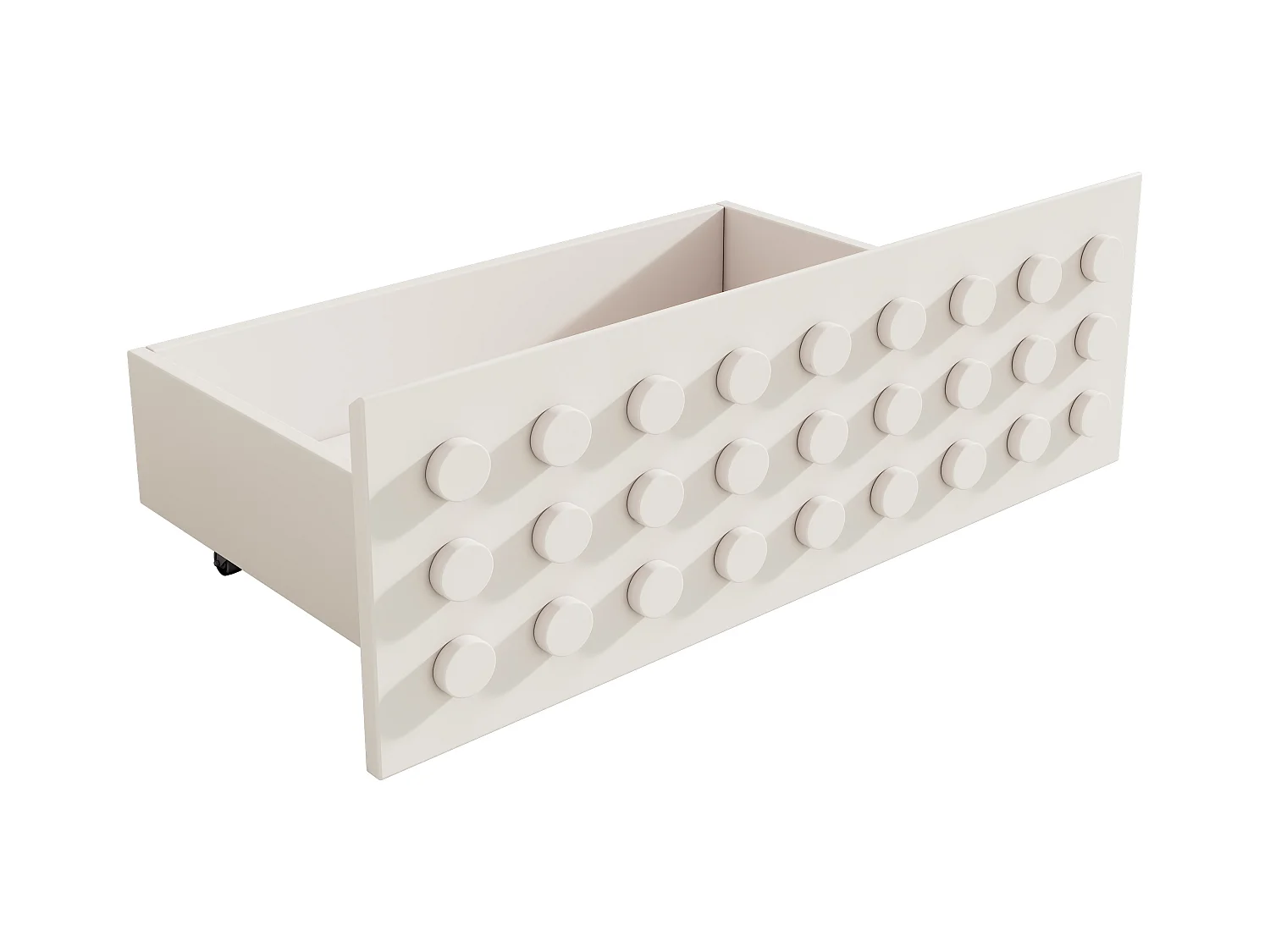 Lit enfant 90x190 cm avec 1 tiroir et sommier à lattes, design bloc créatif blanc - sans matelas