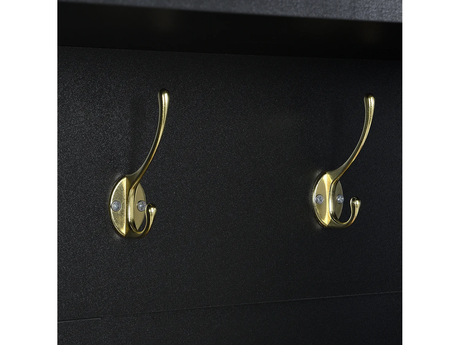 Appendiabiti nero con scarpiera, ripiani e ganci - per ingressi e soggiorni