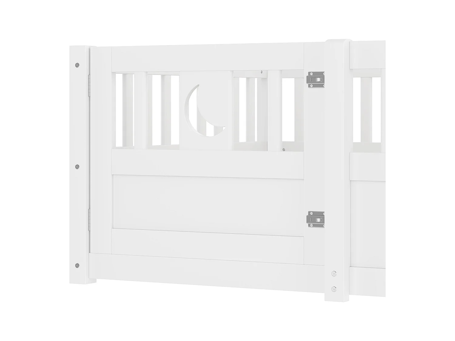 Lit enfant 90x190 cm avec barrières de sécurité et sommier à lattes en bois, blanc - sans matelas