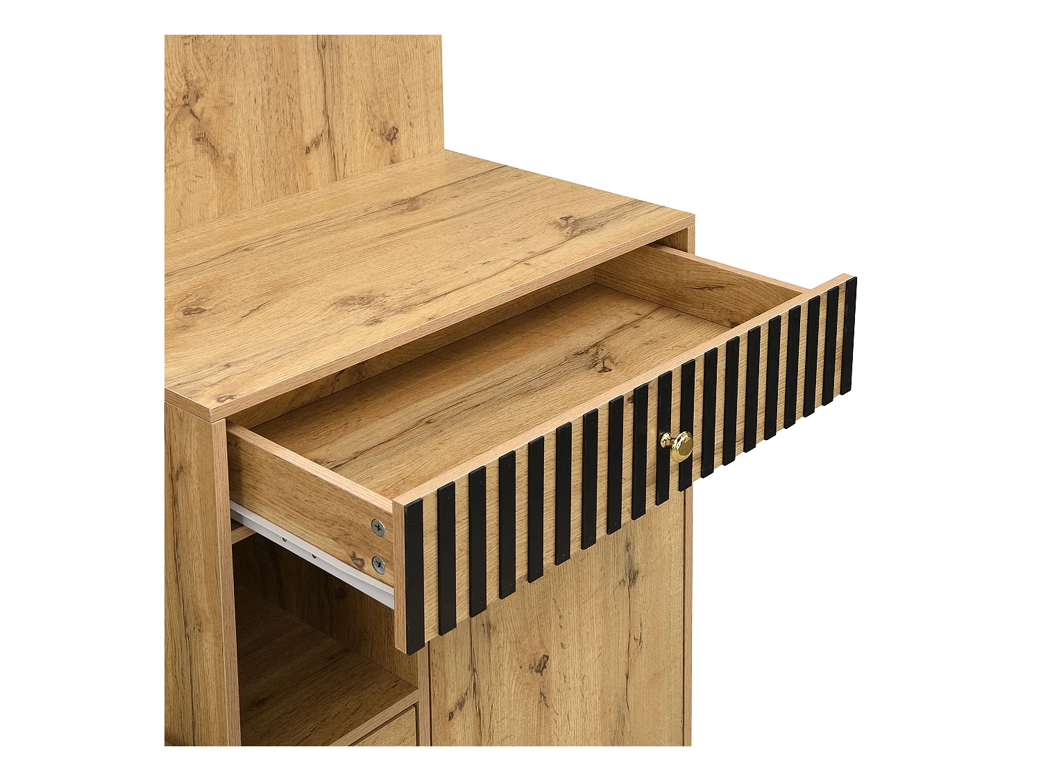 Porte-manteau d'entrée avec banc à chaussures et miroir, espace de rangement - Naturel