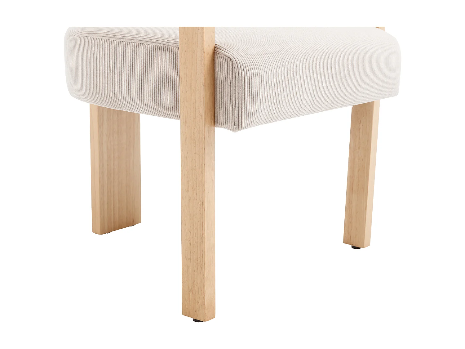 Stuhl mit Armlehnen 2er-Set - Cord & Kautschukholz natur - Beige - LIVELIA von Pascal MORABITO