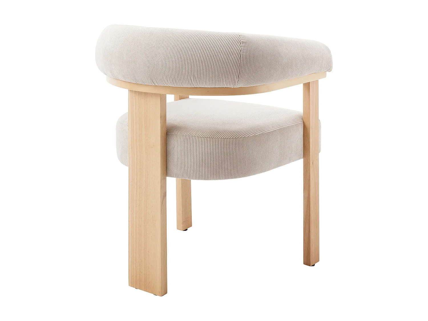 Stuhl mit Armlehnen 2er-Set - Cord & Kautschukholz natur - Beige - LIVELIA von Pascal MORABITO