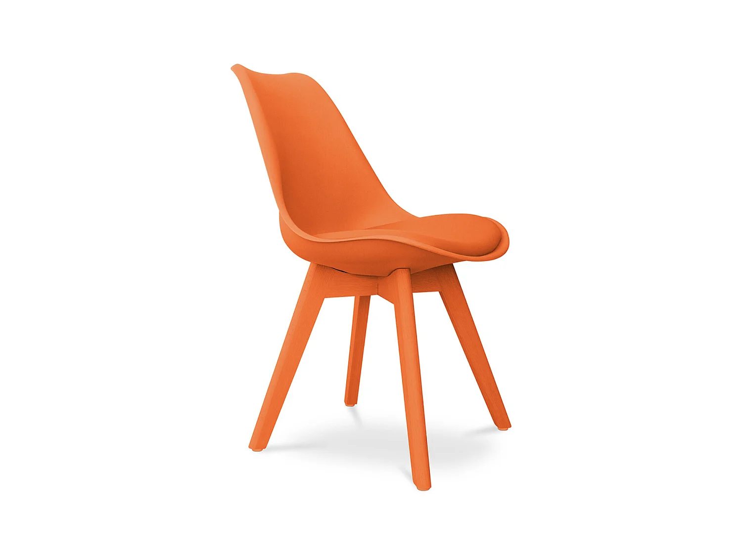 Chaise de salle à manger style Scandinave couleur unie Teva-Couleur Orange