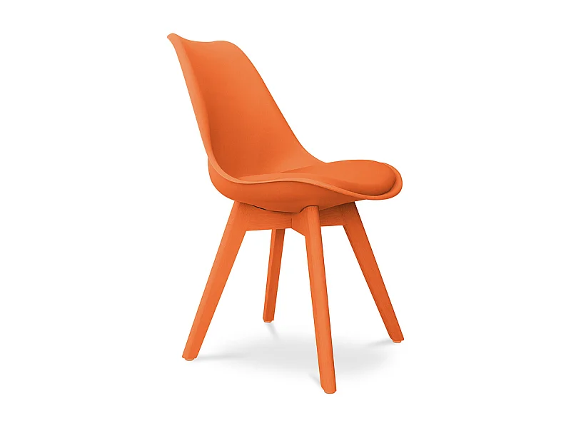 Chaise de salle à manger style Scandinave couleur unie Teva-Couleur Orange