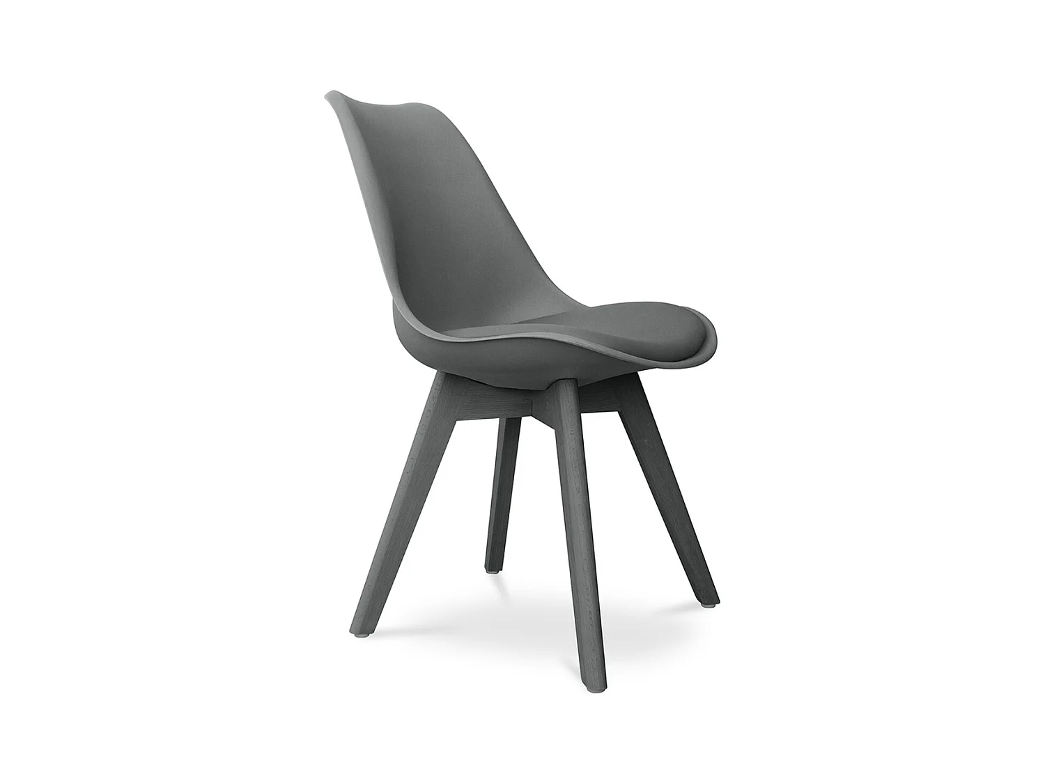 Teva eetkamerstoel in Scandinavische stijl, effen kleur-Kleur Donkergrijs