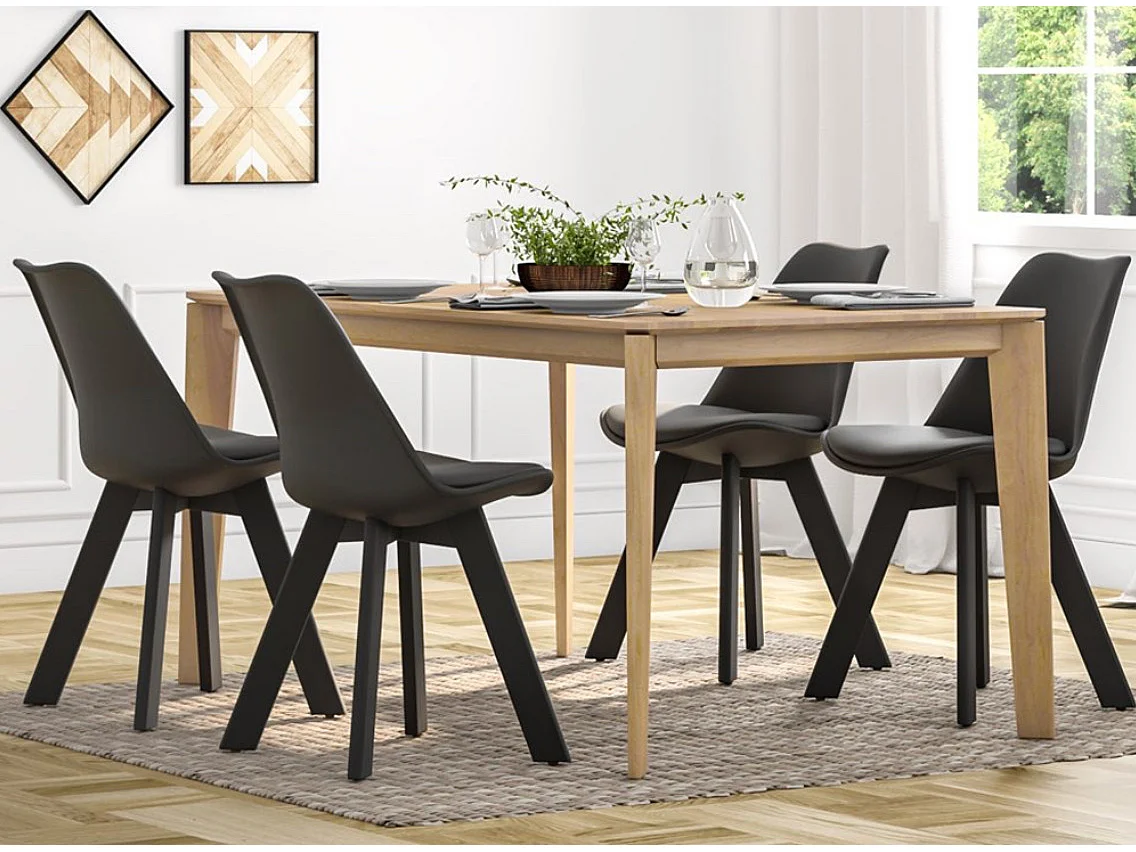 Teva eetkamerstoel in Scandinavische stijl, effen kleur-Kleur Donkergrijs