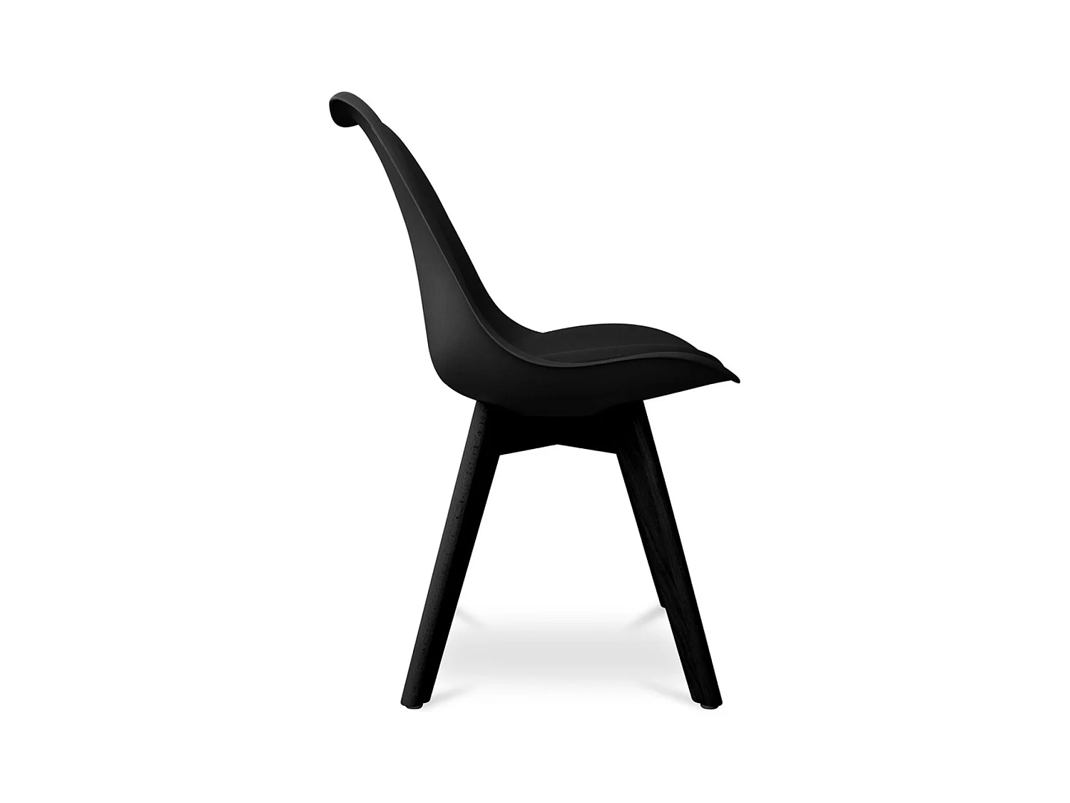 Chaise de salle à manger style Scandinave couleur unie Teva-Couleur Noir