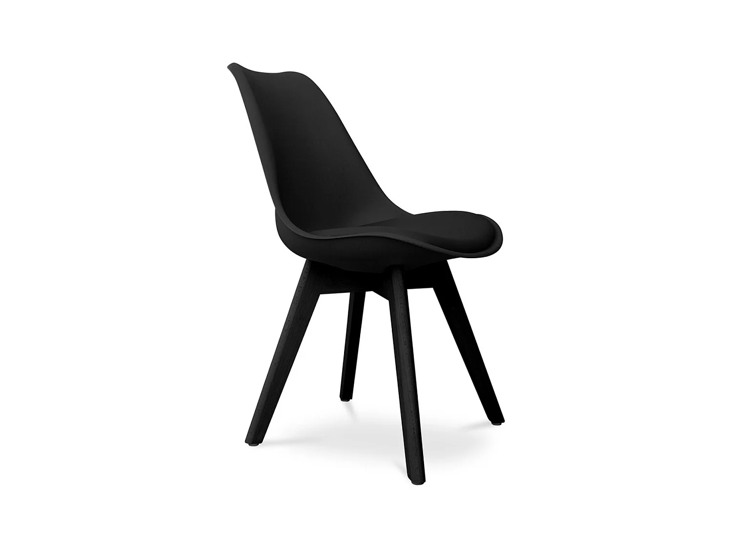 Chaise de salle à manger style Scandinave couleur unie Teva-Couleur Noir
