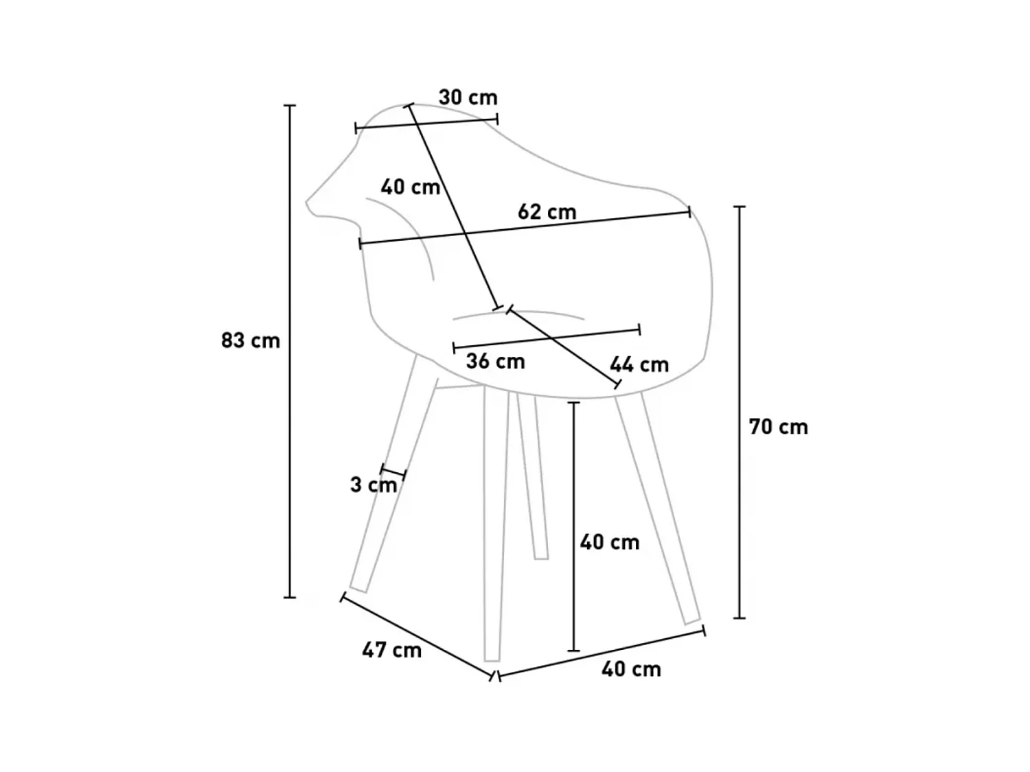 Fauteuil tissu patchwork bleu, gris, marron et pieds chêne clair Tarkal