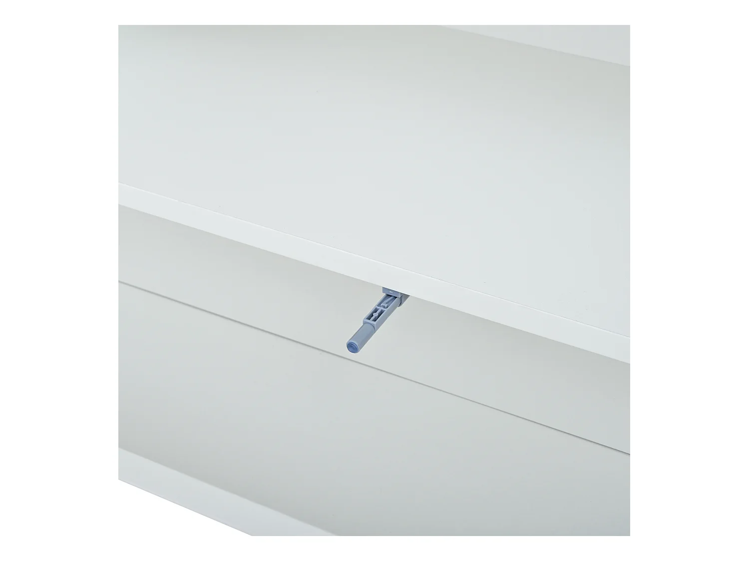 Vitrine LED avec 4 portes et 1 tiroir de rangement, blanche - pour  salon et bureau