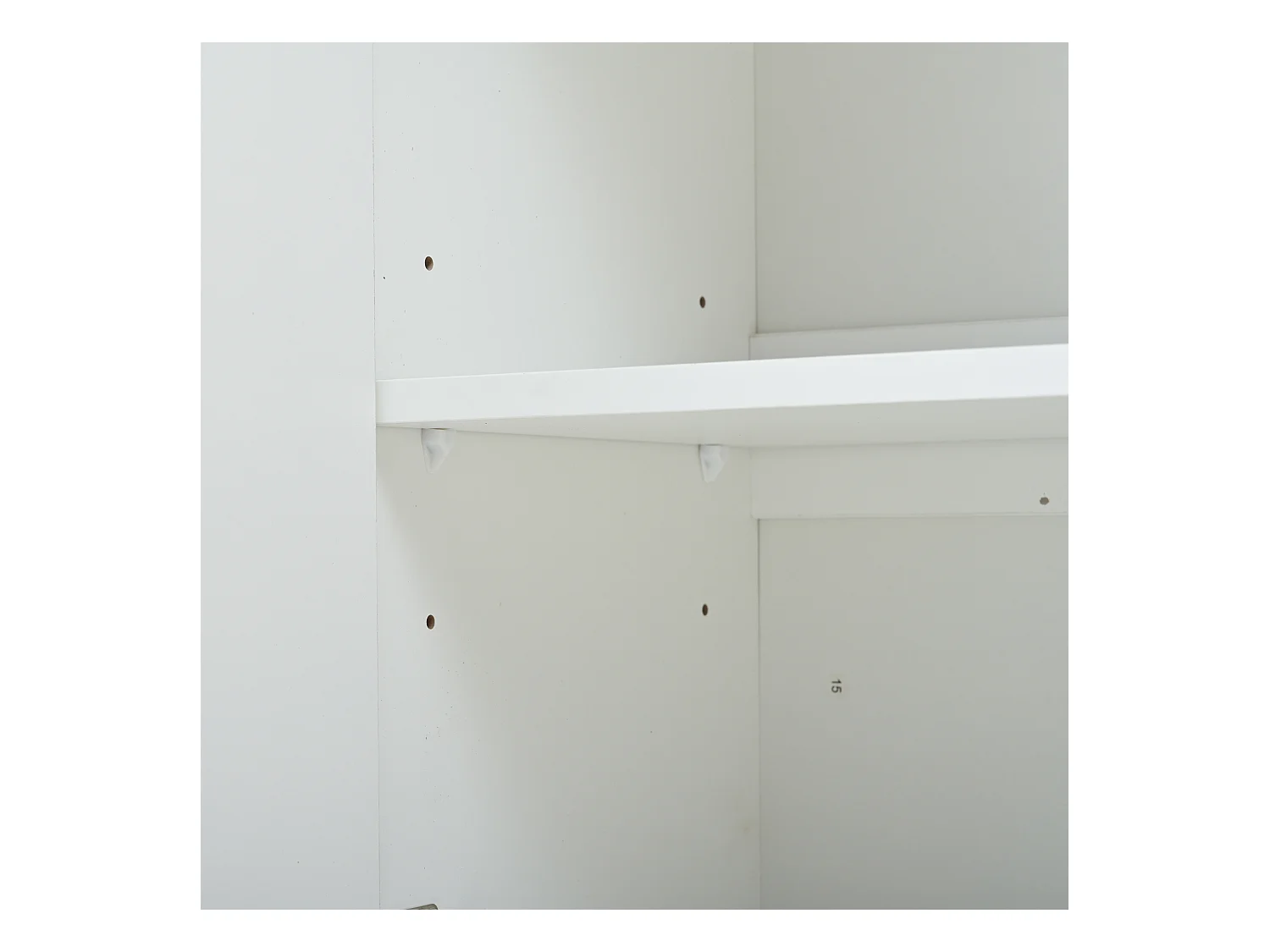 Vitrine LED avec 4 portes et 1 tiroir de rangement, blanche - pour  salon et bureau