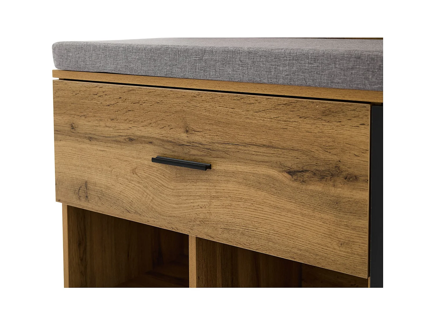 Porte-manteau en bois avec miroir et banc à chaussures, 1 tiroir de rangement - pour entrées