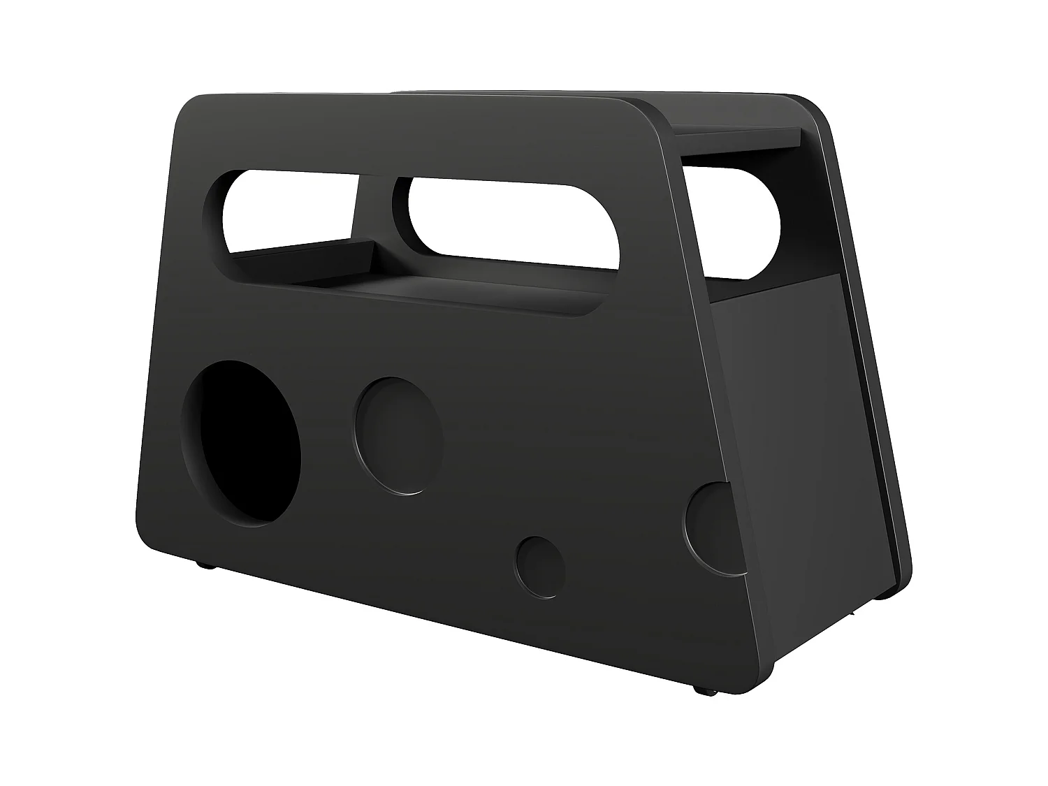 Table basse mobile à roulettes, noire, 81x33x51,5 cm - pour salon et chambre