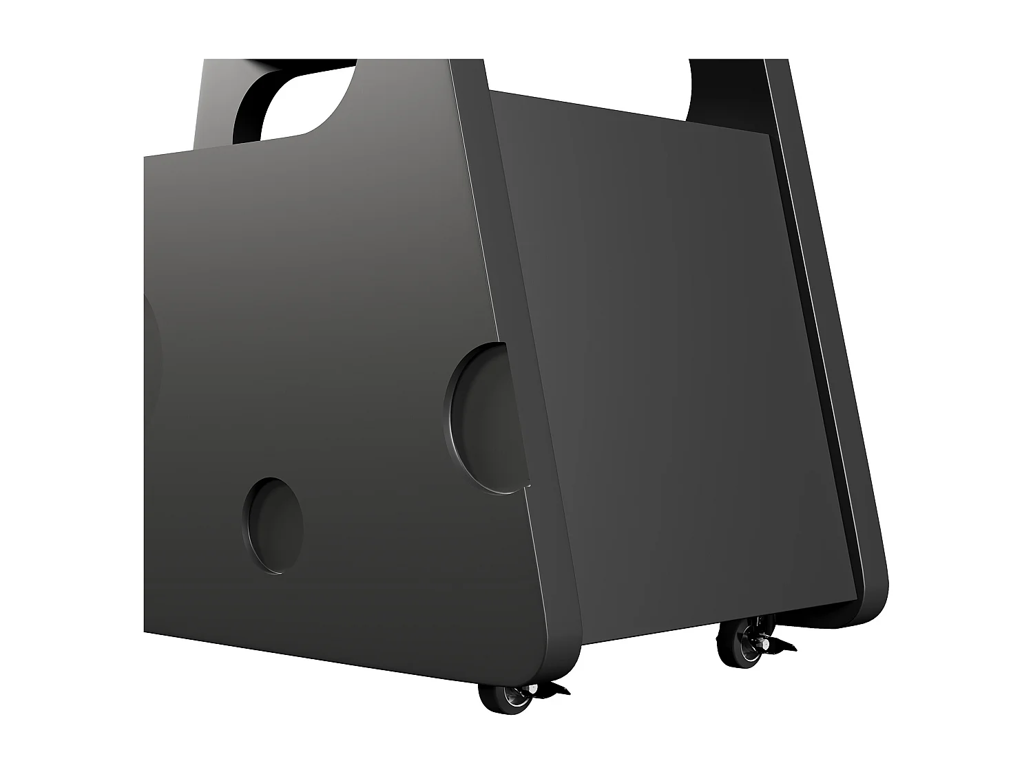 Table basse mobile à roulettes, noire, 81x33x51,5 cm - pour salon et chambre