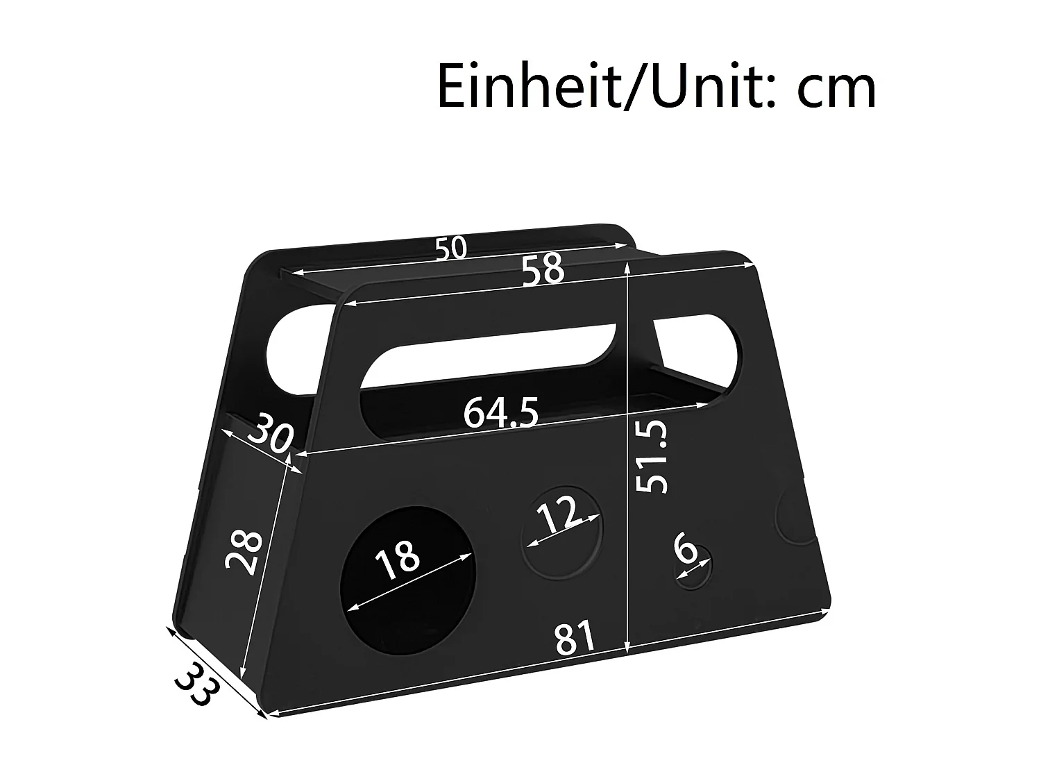 Table basse mobile à roulettes, noire, 81x33x51,5 cm - pour salon et chambre