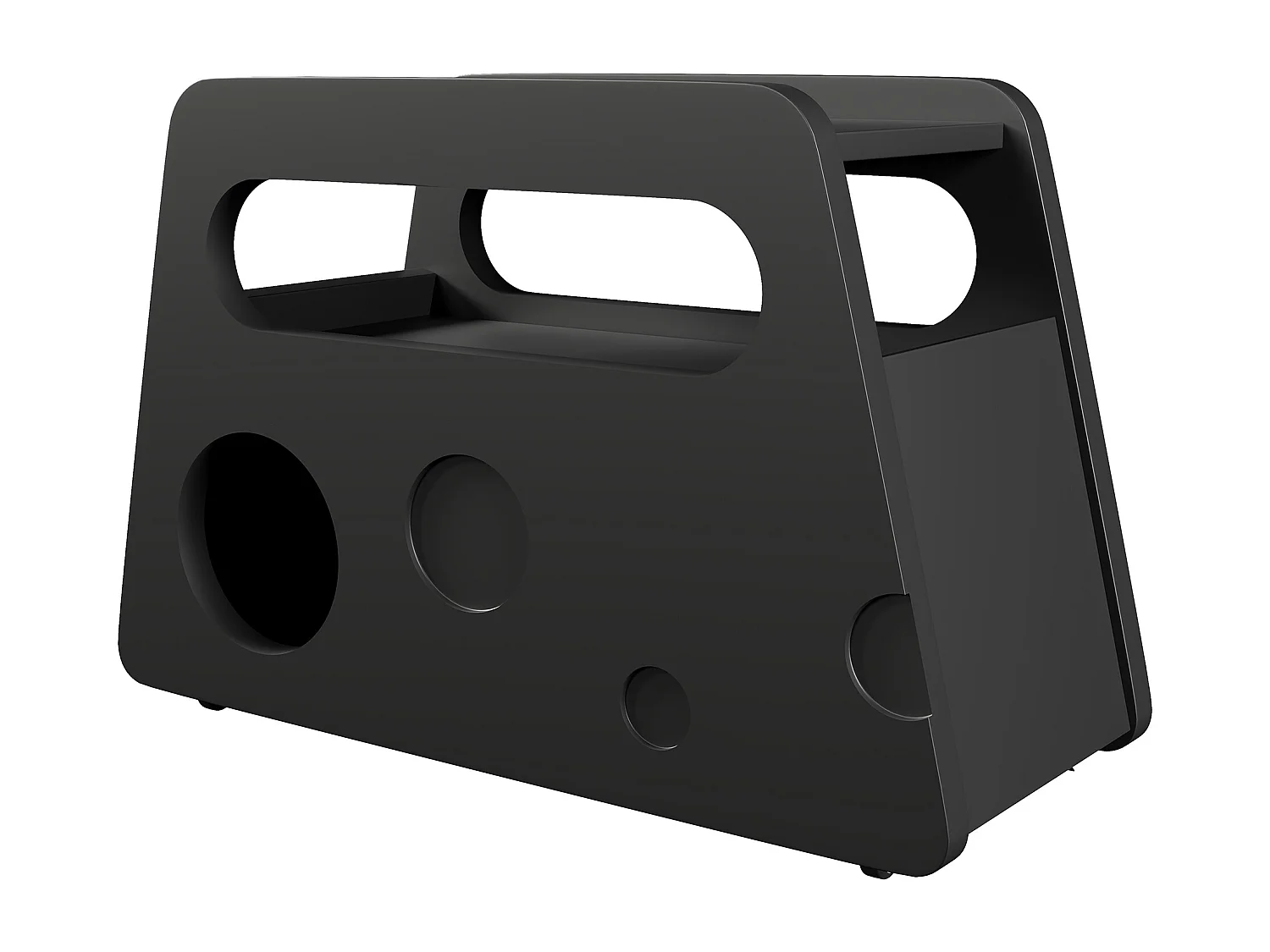 Table basse mobile à roulettes, noire, 81x33x51,5 cm - pour salon et chambre