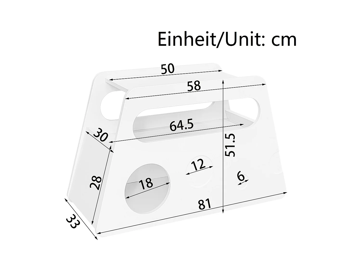 Table basse mobile avec roulettes, blanche, 81x33x51,5 cm - pour salon et chambre