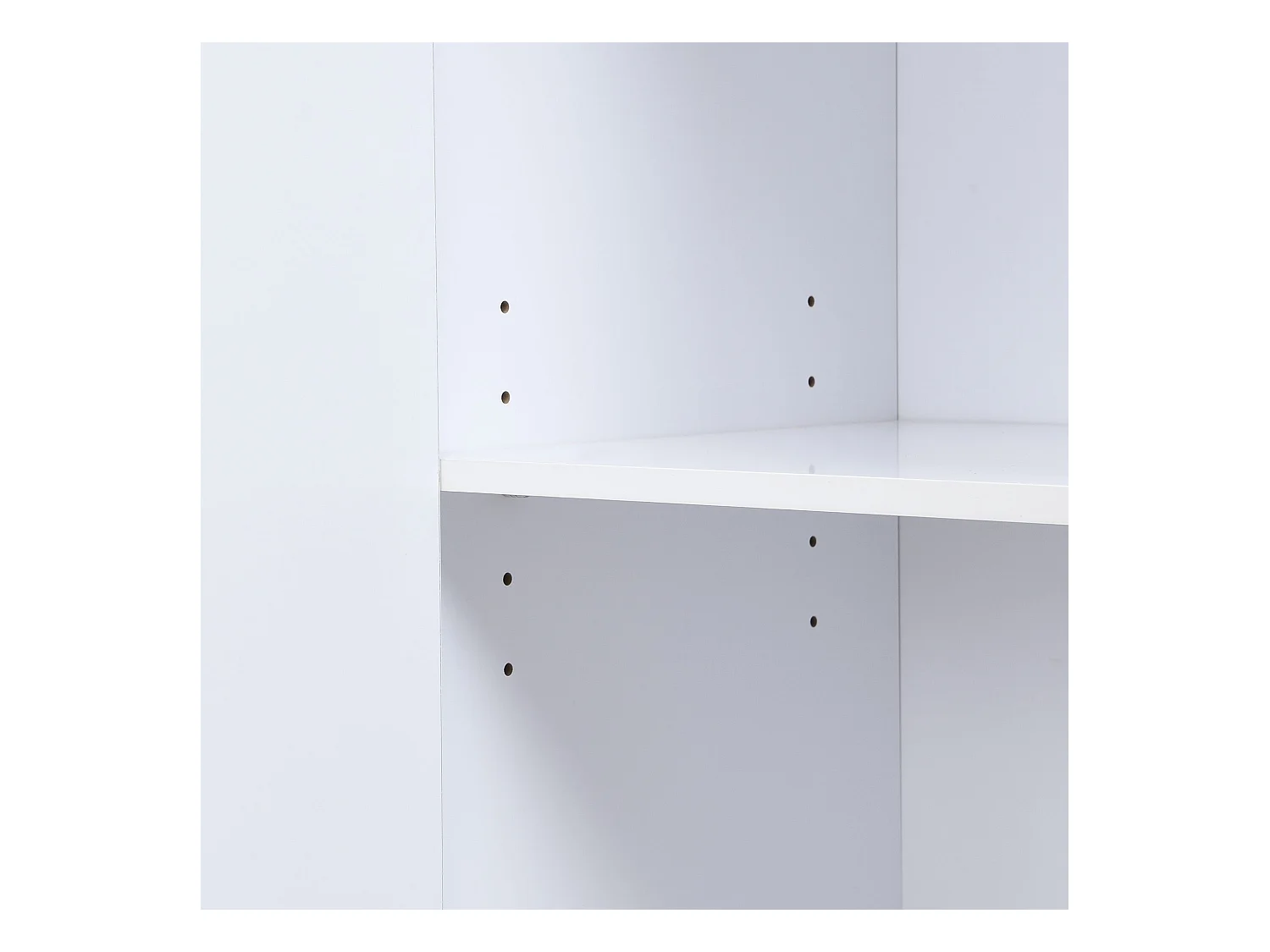 Porte-manteau blanc avec 2 portes et 1 tiroir de rangement, poignées et pieds dorés