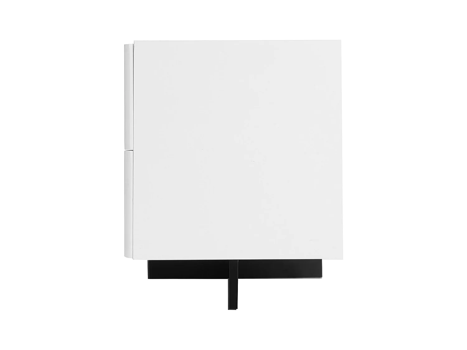 Meuble TV 190 cm avec 3 portes texturées et 2 tiroirs de rangement - blanc et noir