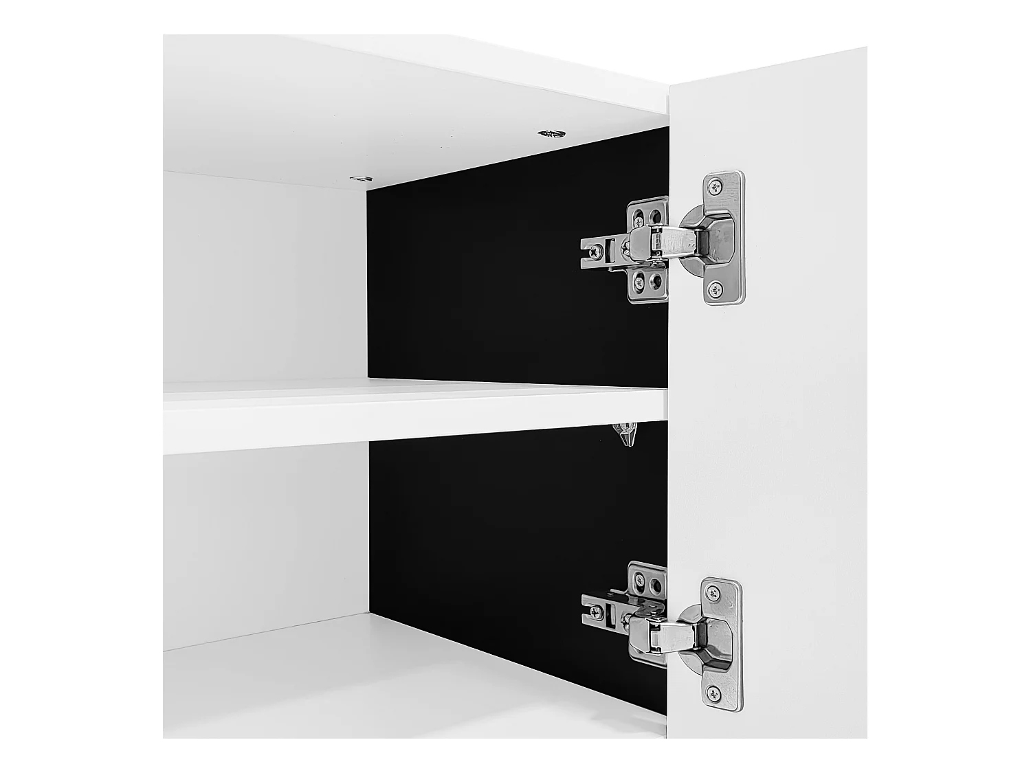 Meuble TV 190 cm avec 3 portes texturées et 2 tiroirs de rangement - blanc et noir