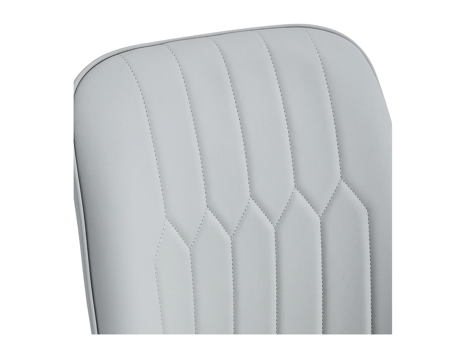 Lot de 2 chaises de salle à manger en PU avec dossier rembourré et pieds en métal - gris clair