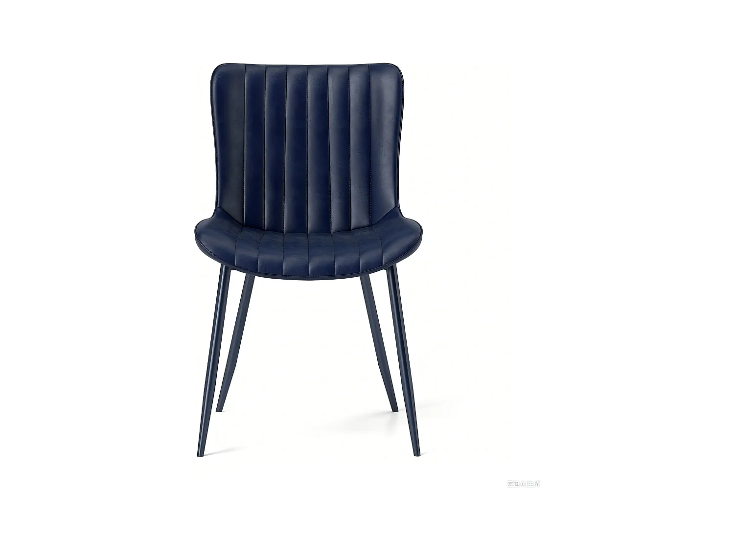 Lot de 2 chaises de salle à manger en PU bleu avec pieds en métal noir - style moderne