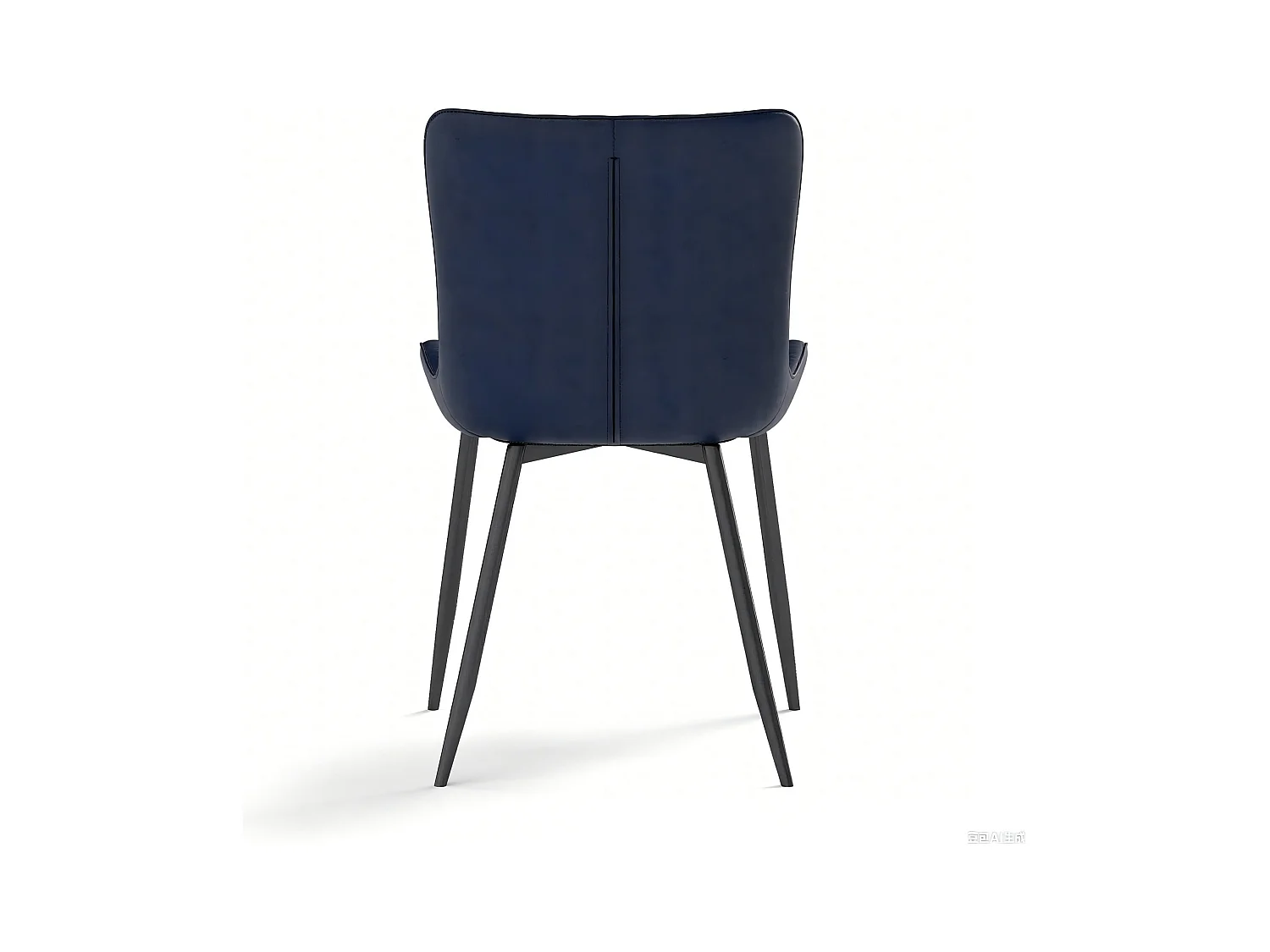 Lot de 2 chaises de salle à manger en PU bleu avec pieds en métal noir - style moderne