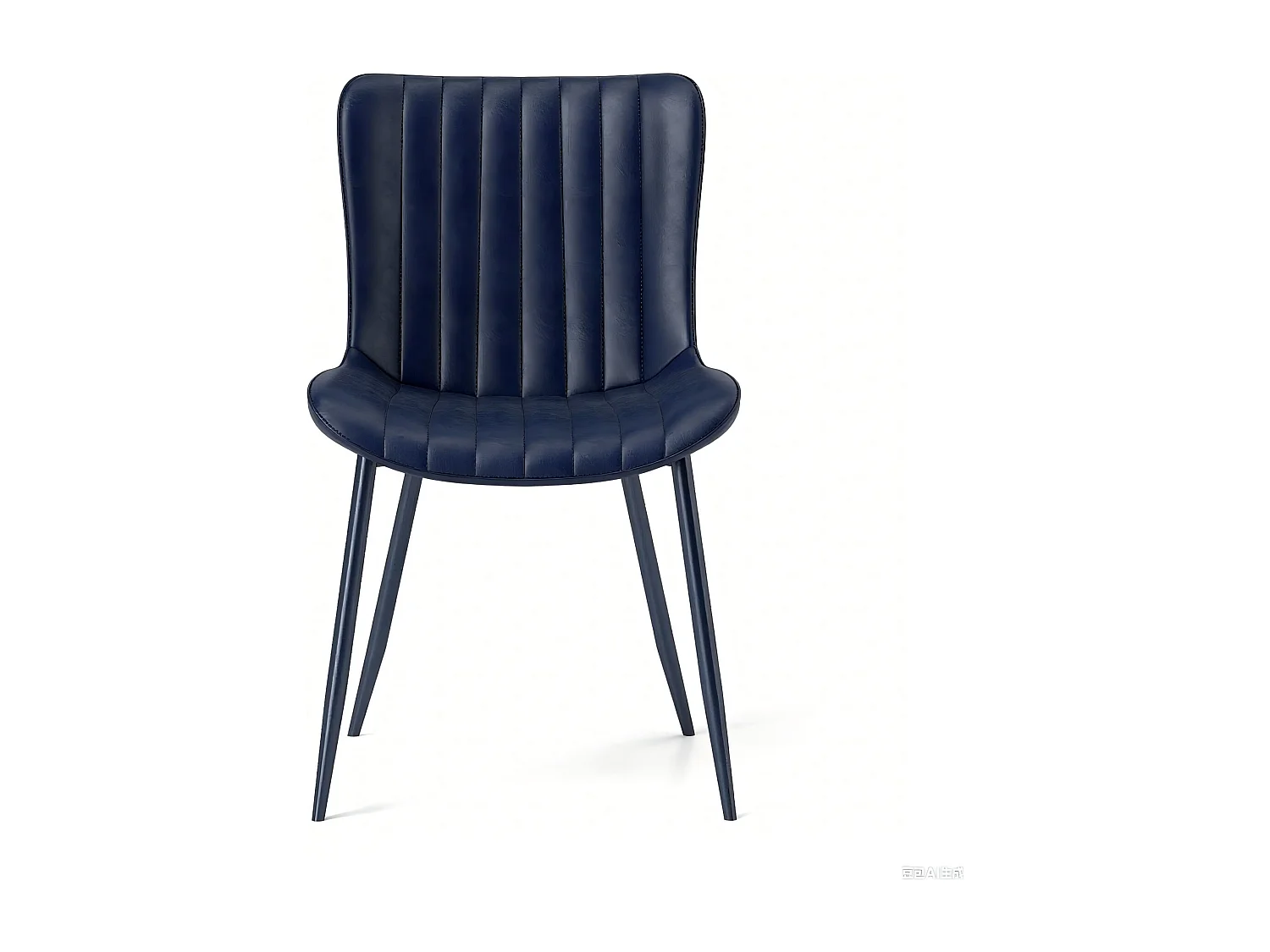 Lot de 2 chaises de salle à manger en PU bleu avec pieds en métal noir - style moderne