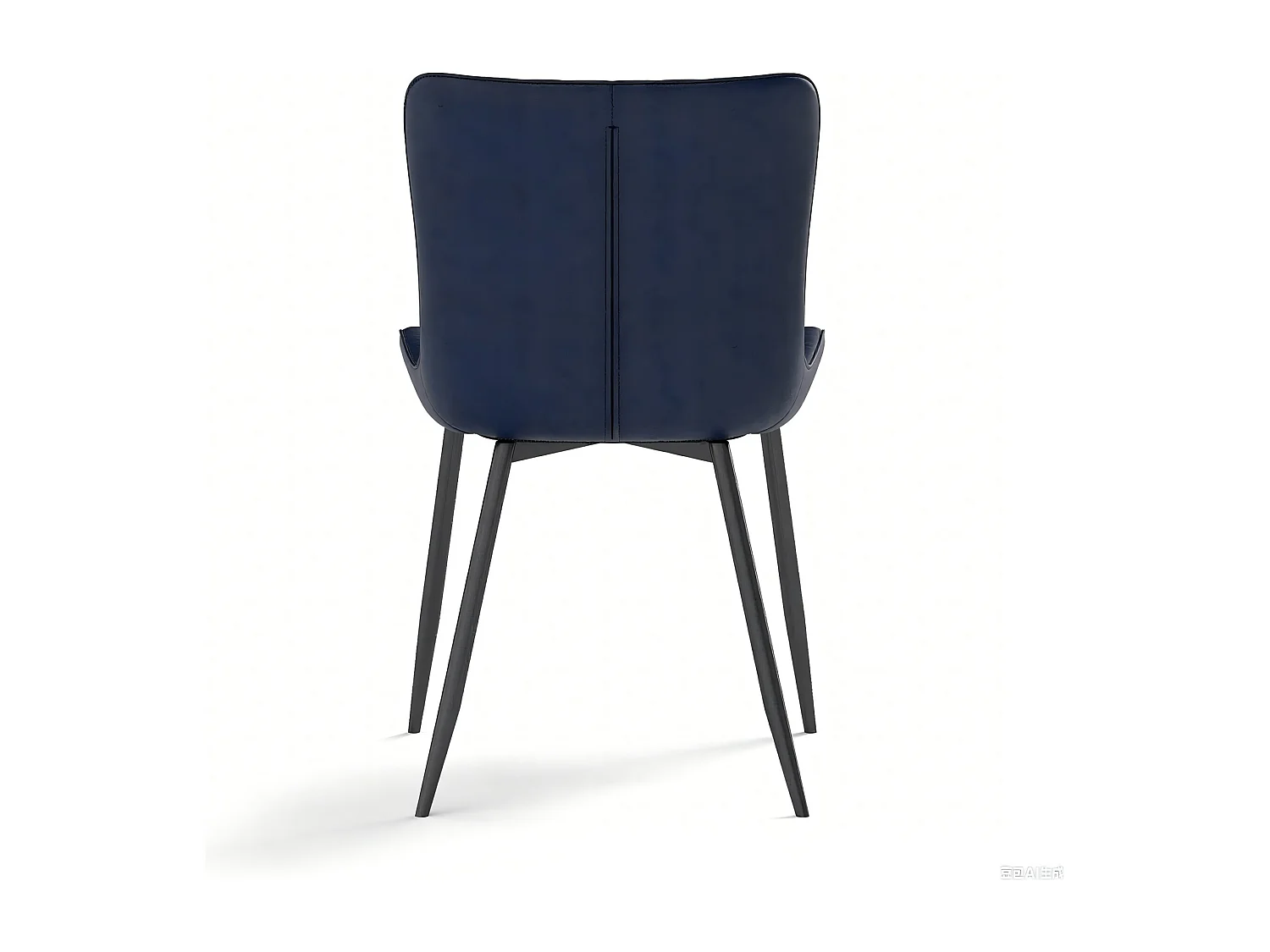 Lot de 2 chaises de salle à manger en PU bleu avec pieds en métal noir - style moderne