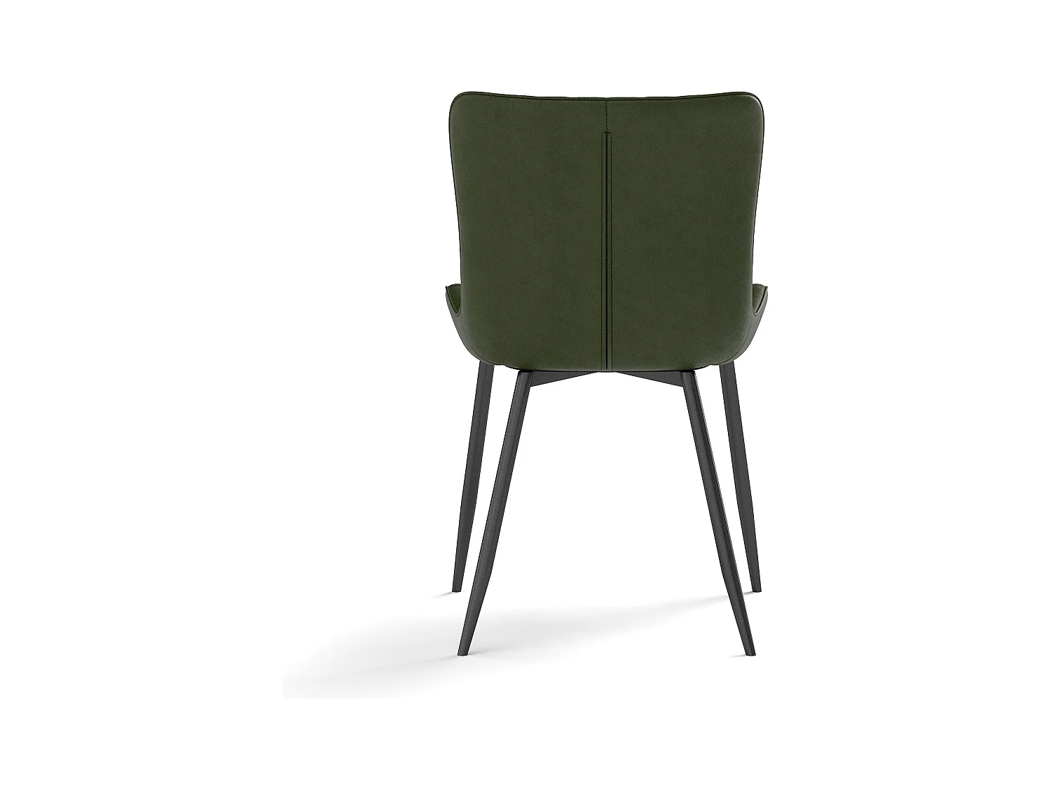 Lot de 4 chaises de salle à manger en PU vert avec pieds en métal noir - style moderne