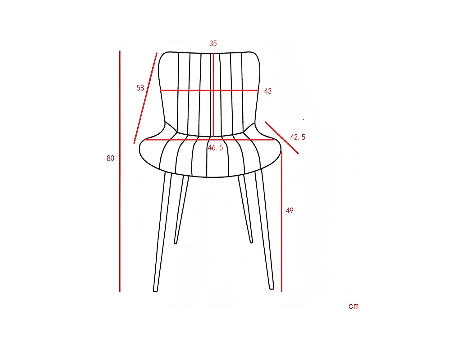 Lot de 4 chaises de salle à manger en PU noir avec pieds en métal - style moderne