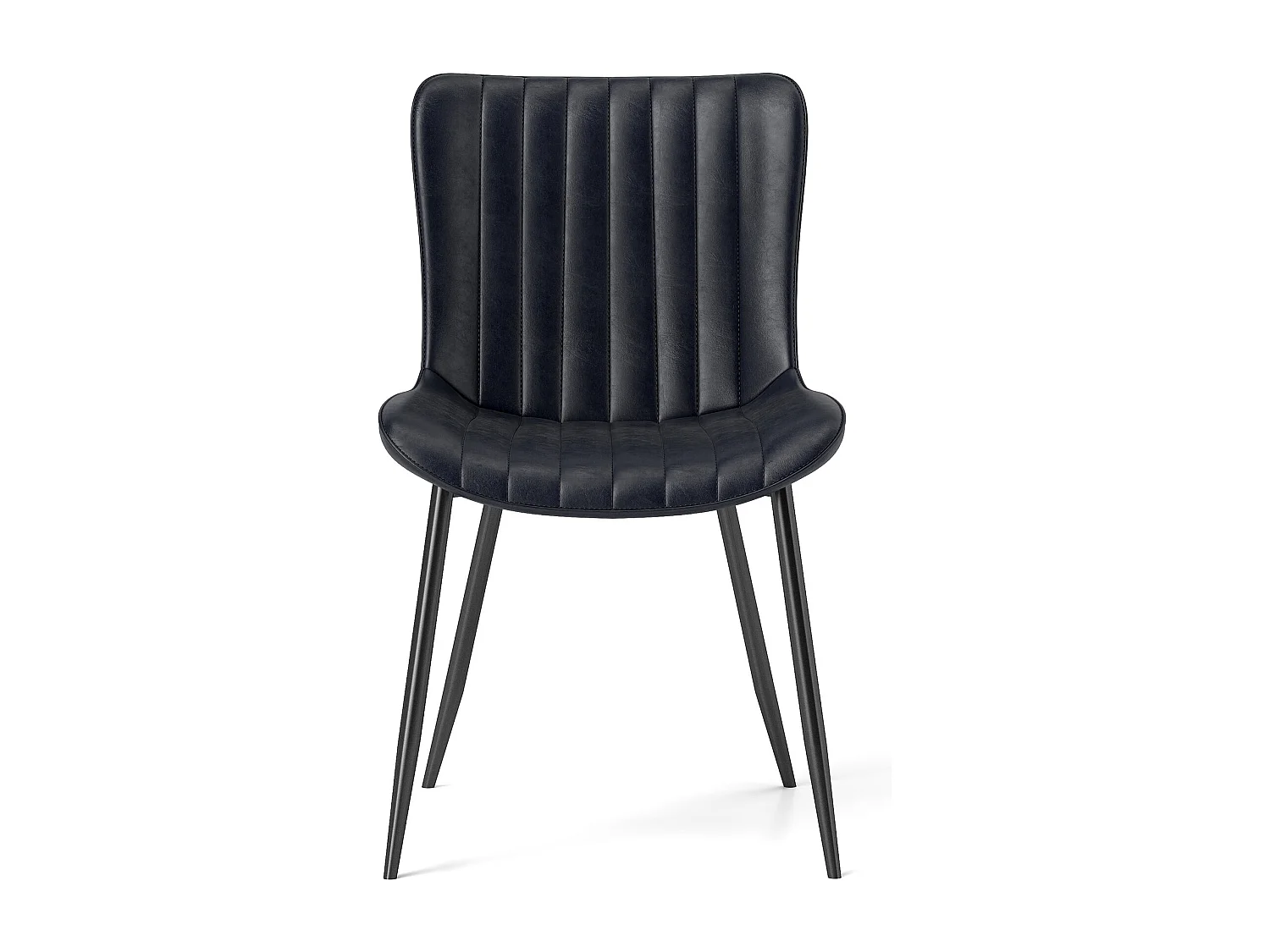 Lot de 4 chaises de salle à manger en PU noir avec pieds en métal - style moderne